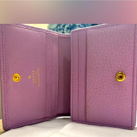 GUCCI Bi-Fold Wallet Folding Flora Limited Edition Day Canvas Light Purple - Picture 5 of 9